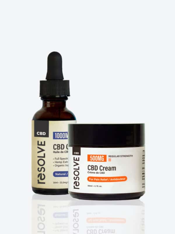 Recovery pack 1000mg Natural Oil and 500mg Pain cream jar