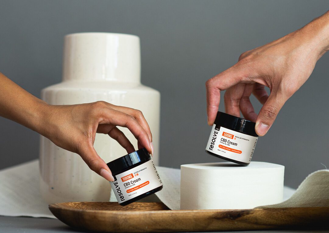 ResolveCBD Pain Cream bottle for pain relief in Canada