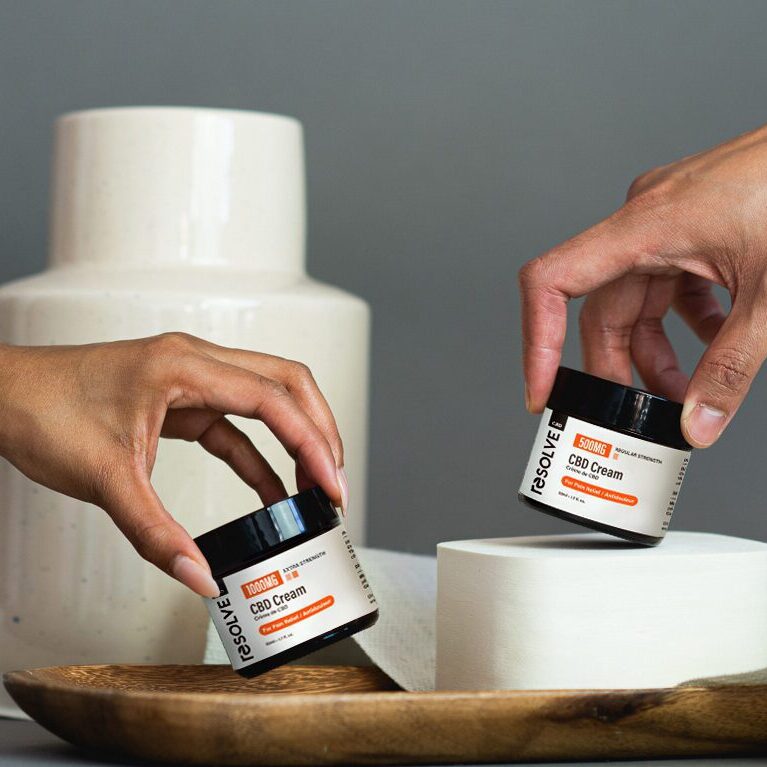 ResolveCBD Pain Cream bottle for pain relief in Canada